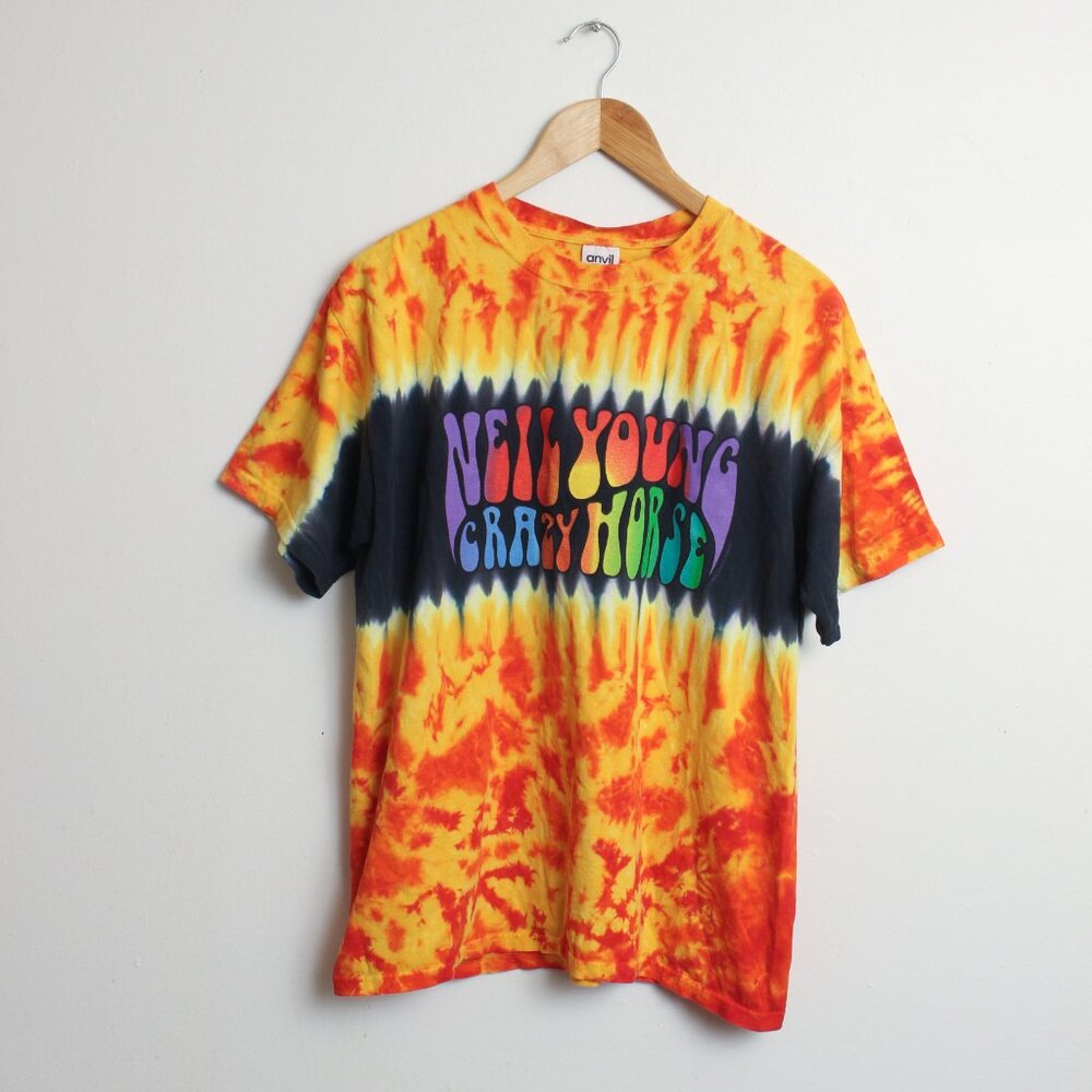 Neil Young Crazy Horse Shirt Mens Large Tie-Dye 2003 Greendale Tour